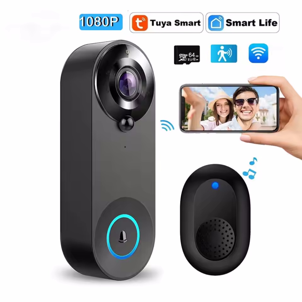 Home Security Bell - Tuya 1080P 무선 WIFI 초인종 비디오