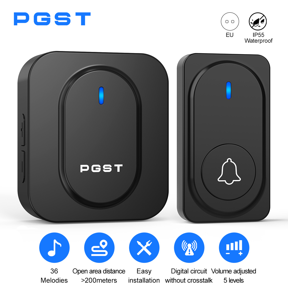 Home Security Lights - PGST 무선 초인종 36 차임 LED