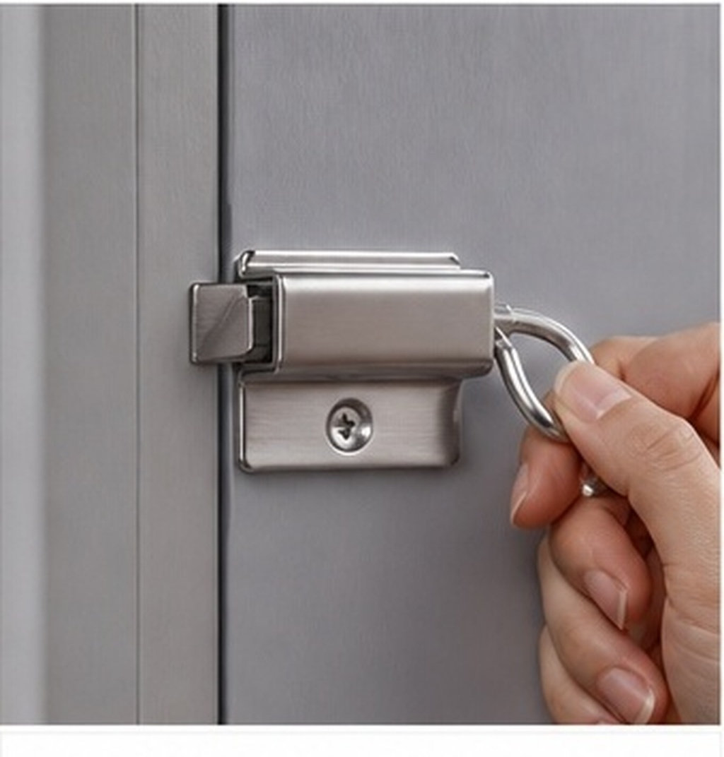 Home Security Door - 2개입 스테인리스 스틸 슬라이드형 잠금장치, 스프링