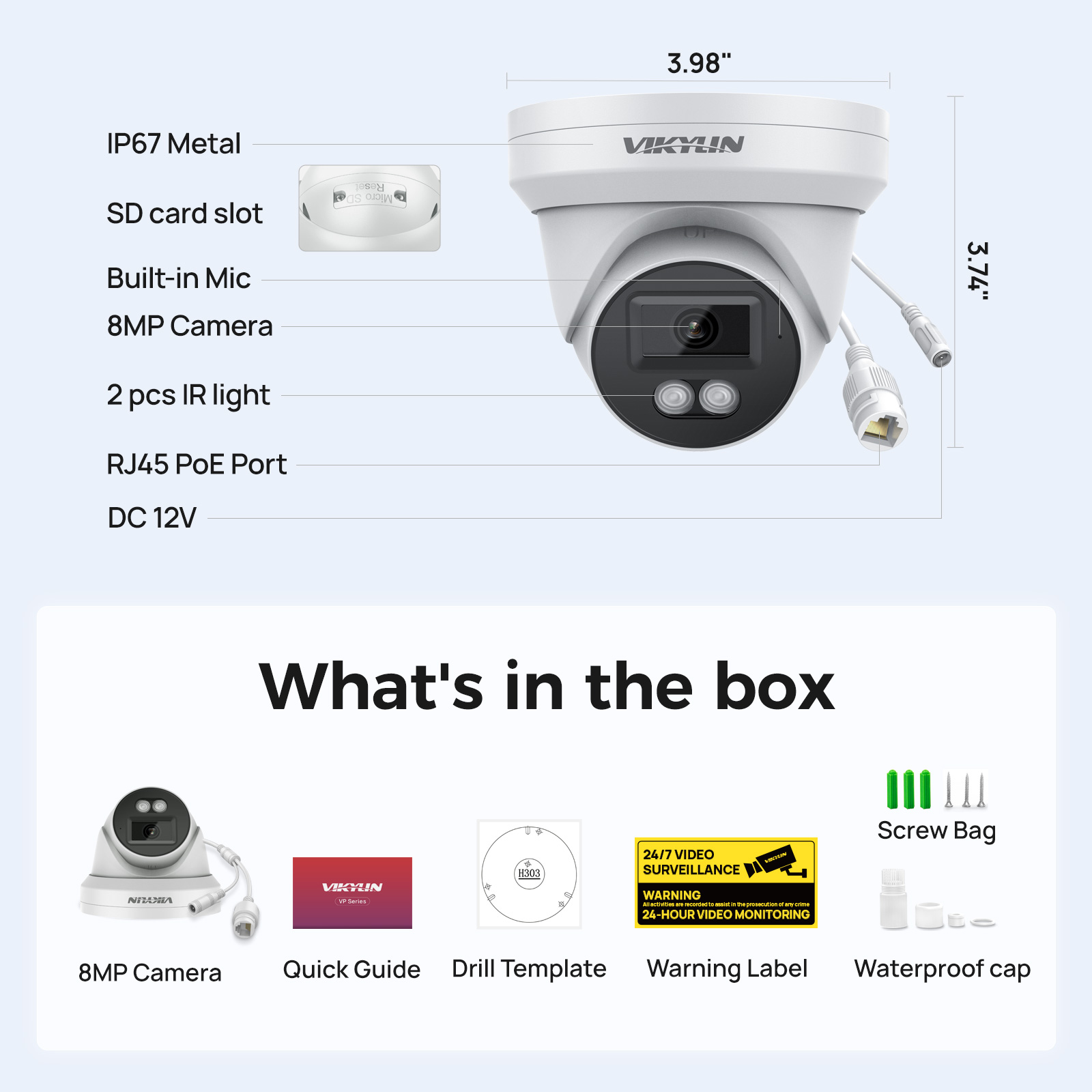 Home Security Service - VIKYLIN 8MP HD IP 보안 카메라