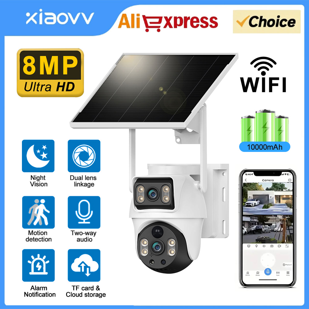Ip Camera Outdoor 4K - 와이파이 태양광 카메라 듀얼 렌즈 야외
