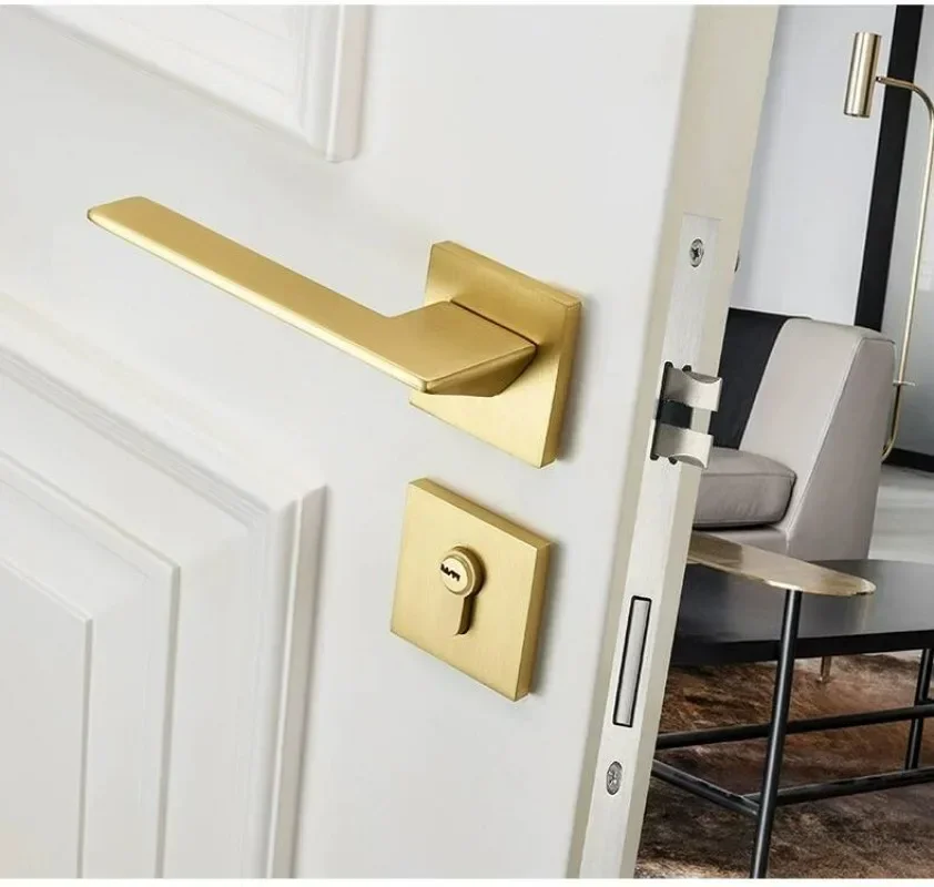 금색 아연 합금 소재의 침실용 문 잠금장치, 실내용 나 - Home Security Door 리뷰 및 가격