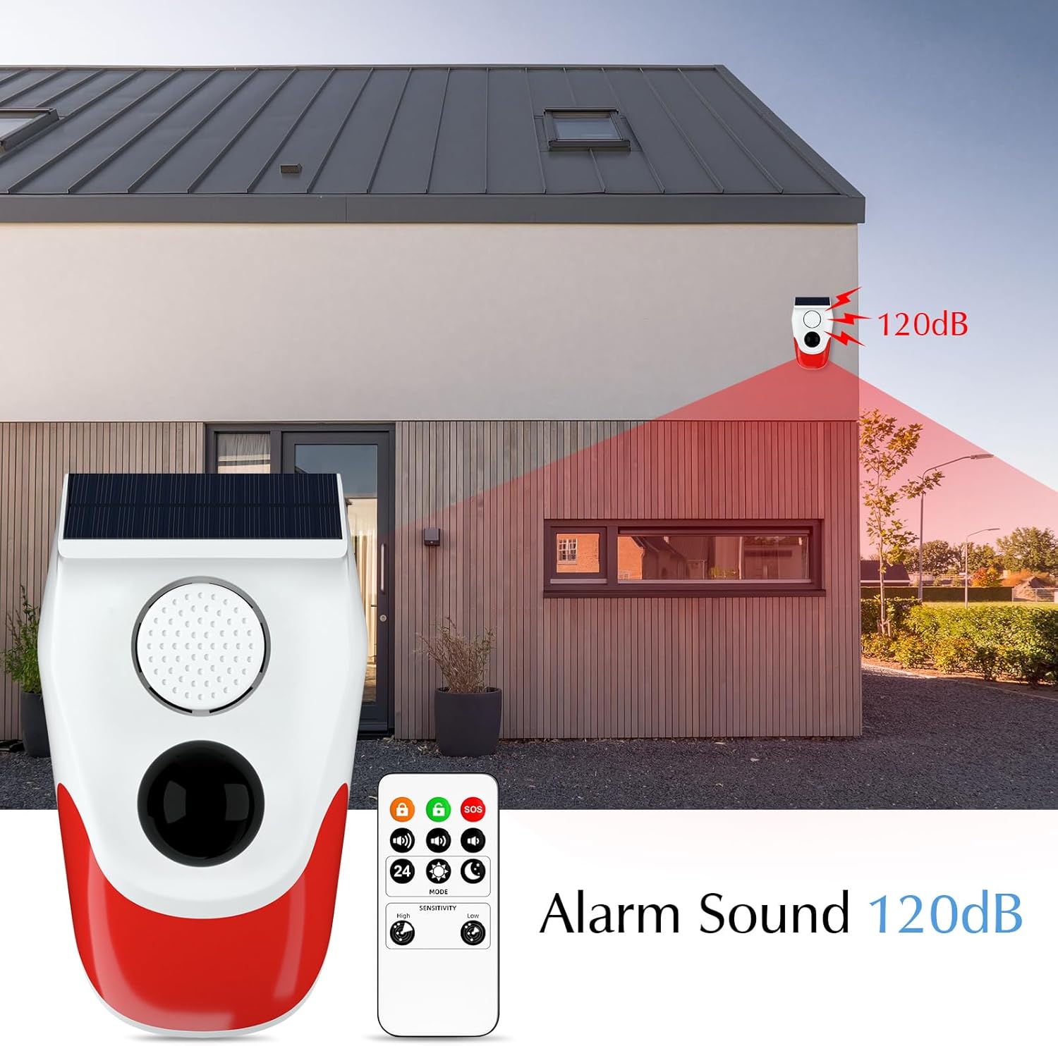 태양광 모션 센서 야외 경보, 조정 가능한 감도 모션  - Home Security Lights 리뷰 및 가격