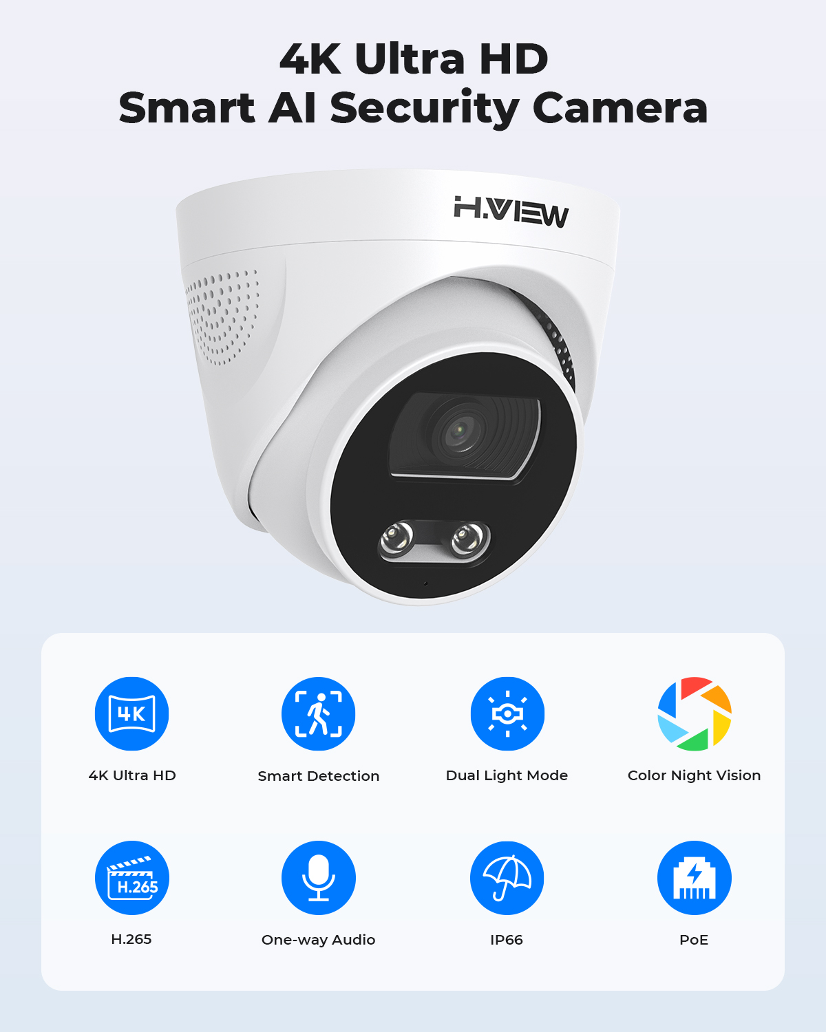 H.View 8Mp Poe Ip 카메라 Ai 얼굴 탐지 - Ip Camera Outdoor 4K 리뷰 및 가격