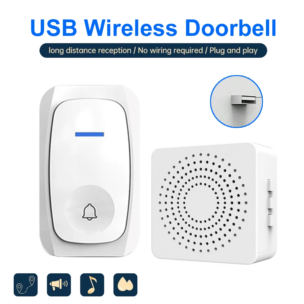 USB 무선 초인종 스마트 웰컴 도어벨 3단계 음량 3 - Home Security Bell 리뷰 및 가격