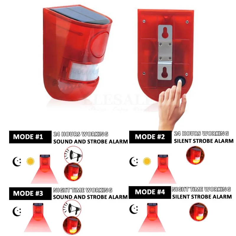 방수 태양광 경보등 적외선 모션 감지 사이렌 스트로브  - Home Security Lights 리뷰 및 가격