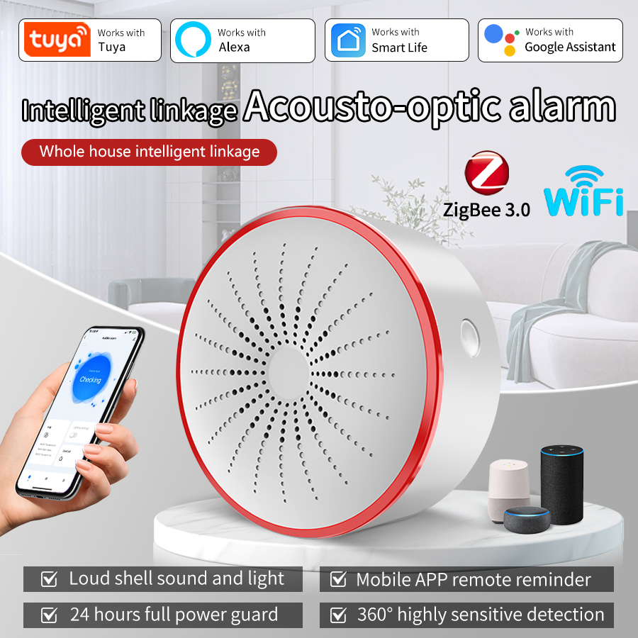 Tuya WiFi ZigBee 스마트 알람 사이렌 지능 - Home Security Lights 리뷰 및 가격