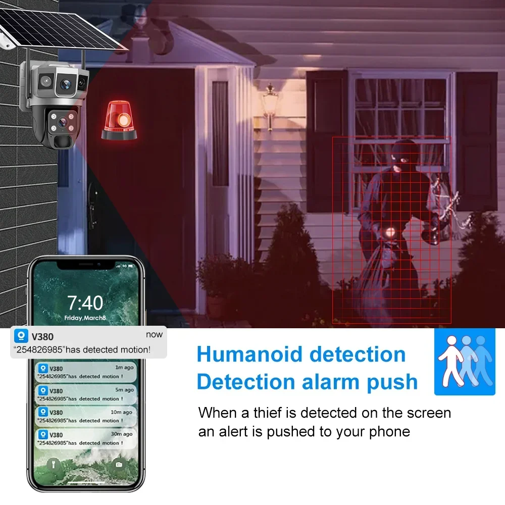 V380 4K 3화면 4G 카메라 태양광 배터리 PIR - Home Security Ideas 리뷰 및 가격