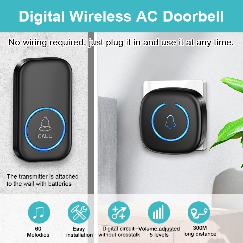 EZHEN 스마트 무선 초인종 환영 도어 벨 60 노래 - Home Security Bell 리뷰 및 가격