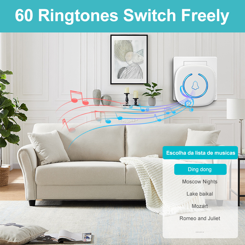 EZHEN 스마트 무선 초인종 환영 도어 벨 60 노래 - Home Security Bell 리뷰 및 가격