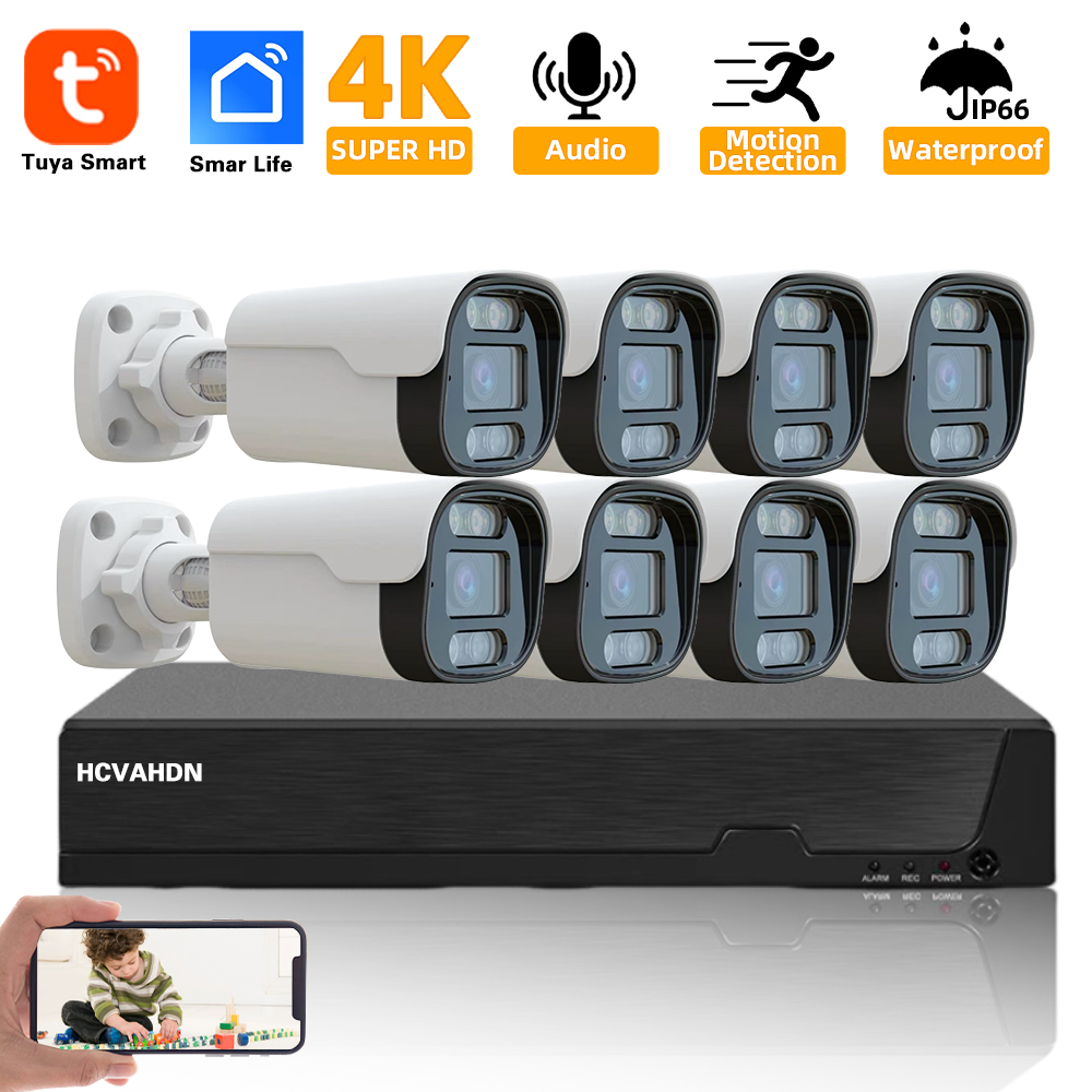 TUYA 보안 키트, 8CH POE NVR 야외 오디오 - Ip Camera Outdoor 4K 리뷰 및 가격