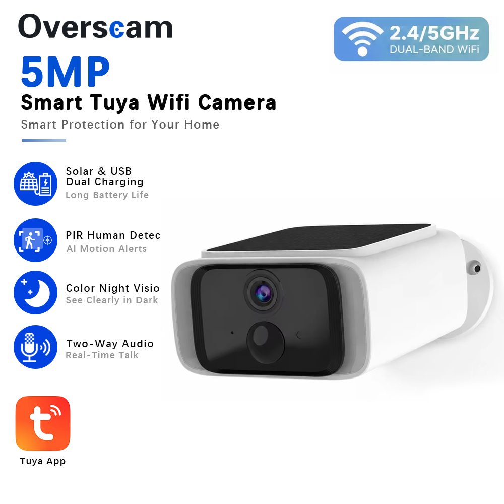 Tuya 5MP 태양광 보안 카메라 가정용 무선 야외  - Home Security Ideas 리뷰 및 가격